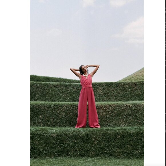ZARA GATHERED WAIST JUMPSUIT Size M NEW WITH TAG!